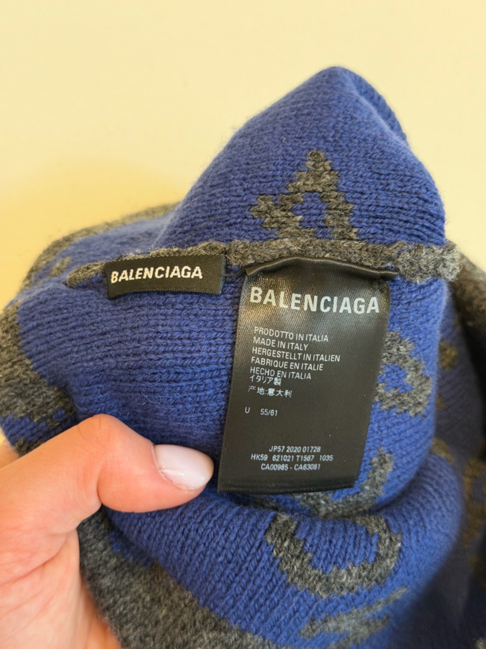 Balenciaga Logo All Over Beanie Dark Grey - Picture 2 of 2